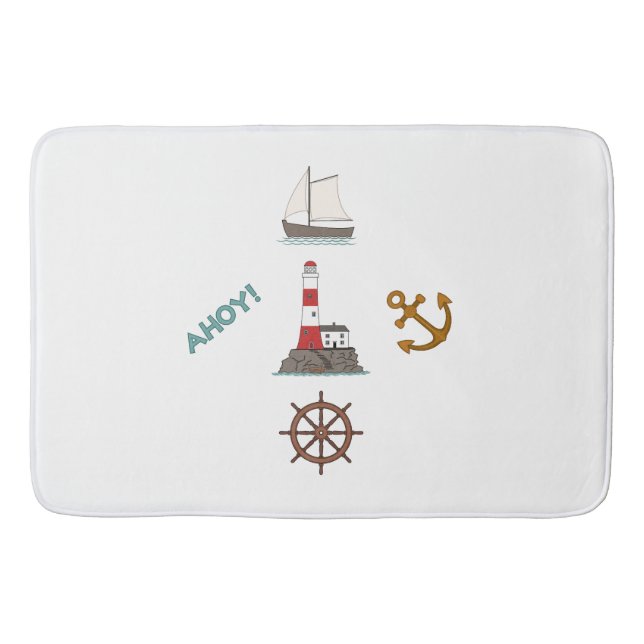 Sailing Design Colour Bath Mat (Front)
