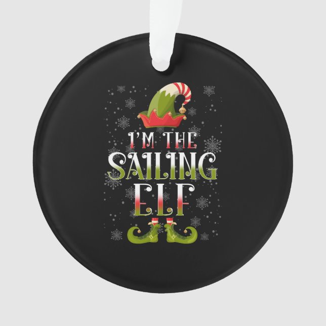 Sailing Elf Christmas Gift Ornament (Front)