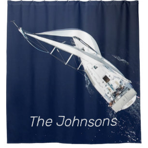 Sailing Freedom Bird's Eye View Shower Curtain