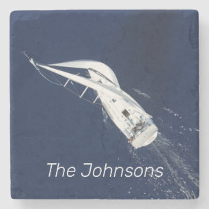 Sailing Freedom Bird's Eye View Stone Coaster