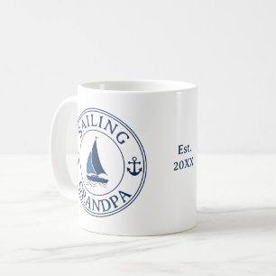 Sailing Grandpa Year Established Coffee Mug