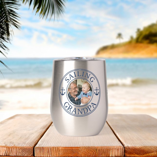 Sailing Grandpa Year Established Photo (Beach (Rotated))