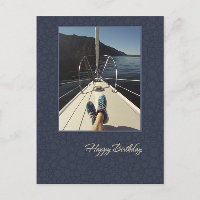Sailing Happy Birthday Postcard (Front)