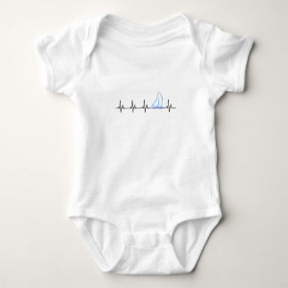 Sailing Heartbeat Funny Sailboat Baby Bodysuit