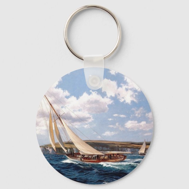 Sailing in a rough sea key ring (Front)