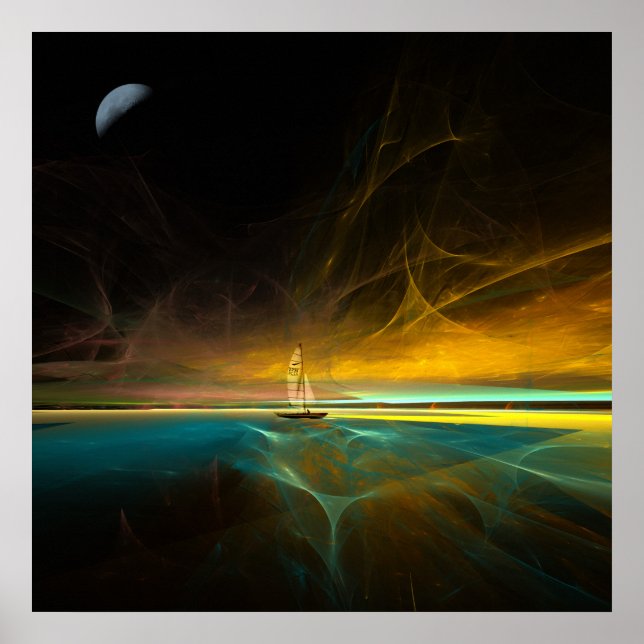 Sailing in magical moonlight poster (Front)