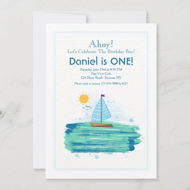 Sailing in the Sunshine Invitation (Front)