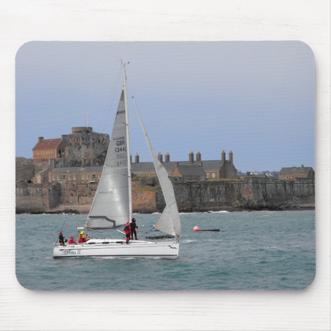 Sailing into St Helier harbour Mouse Pad (Front)