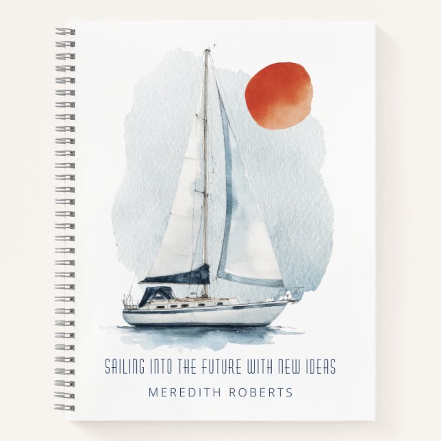 Sailing into the Future Personalised New Ideas Notebook (Front)