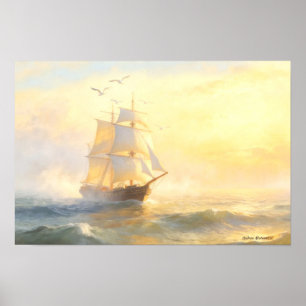 Sailing into the Golden Mist Poster