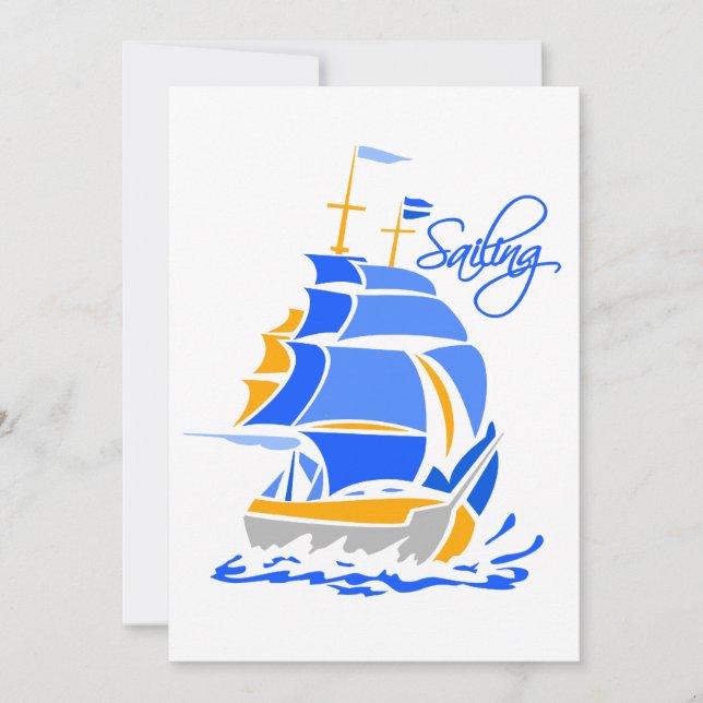 Sailing invitation, customisable invitation (Front)