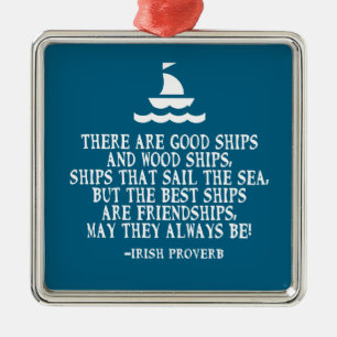 Sailing Irish friendship quote good ships proverb Metal Tree Decoration
