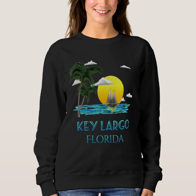Sailing Key Largo Florida Keys Beach Sunset Sweatshirt (Front)