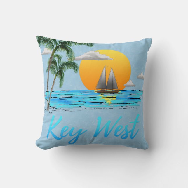 Sailing Key West Florida Cushion (Front)