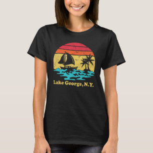 Sailing Lake George New York Vintage Boating Sail T-Shirt