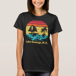 Sailing Lake George New York Vintage Boating Sail T-Shirt