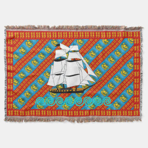 Sailing Lion Throw Blanket