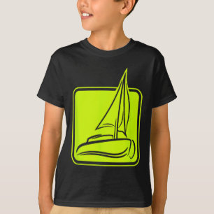 Sailing Logo Symbol Square Sailboat Ship Captain C T-Shirt