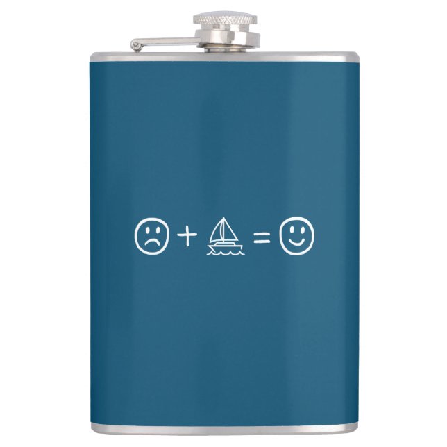 Sailing Makes You Happy Hip Flask (Front)