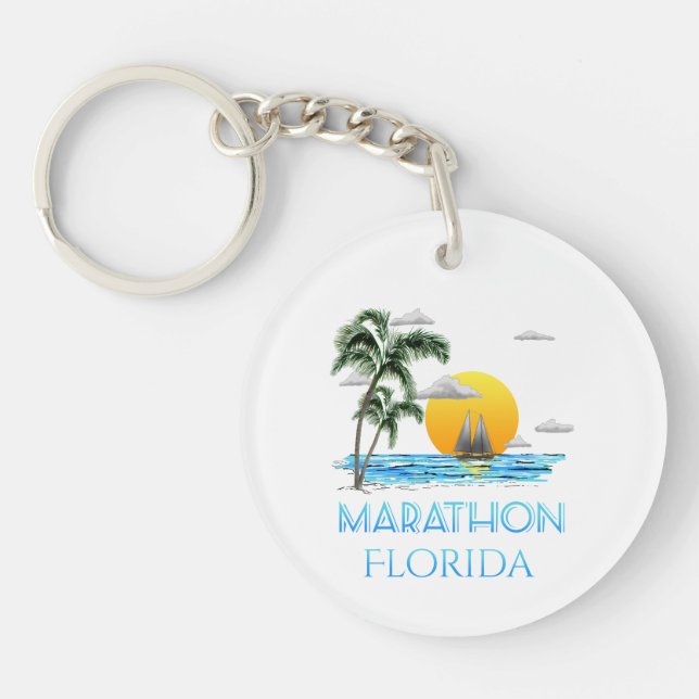 Sailing Marathon Florida Key Ring (Front)