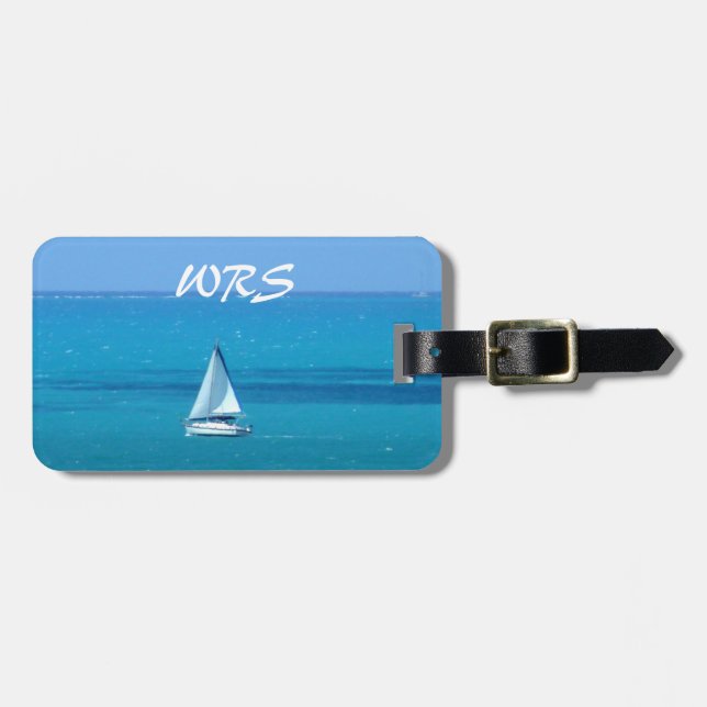 Sailing Monogrammed Luggage Tag (Front Horizontal)