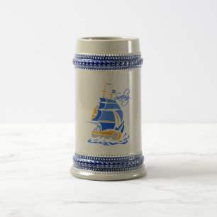 Sailing mug, customisable - choose style & colour beer stein