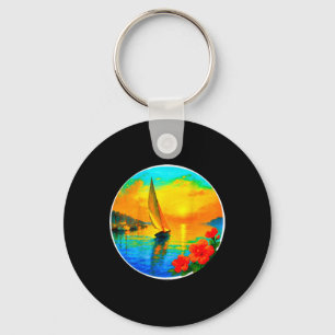 Sailing Nautical Boat Lovers Tee-sunset Cruise Ckp Key Ring