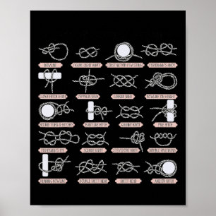 Sailing Nautical Rope Knots Boating Anchor Sailor  Poster