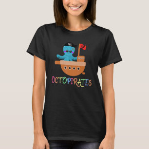 Sailing Octopirates Captain Cute & Colourful Octop T-Shirt