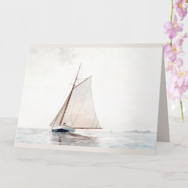 Sailing off Gloucester by Winslow Homer  Card (Orchid)