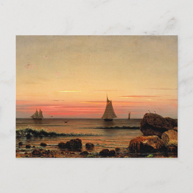 Sailing off the Coast, famous fine art painting Postcard (Front)