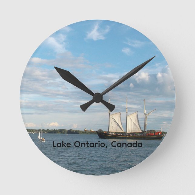 Sailing on Lake Ontario Round Clock (Front)