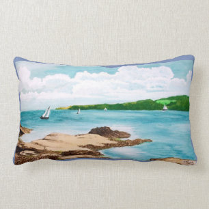 Sailing On The Helford River Painting Cushion