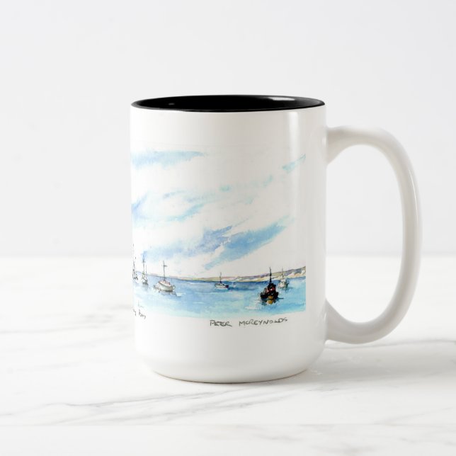 Sailing on the Monterey Bay Two-Tone Coffee Mug (Right)