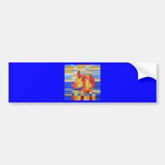 Sailing on the Seven Seas So Blue Cubist Abstract Bumper Sticker