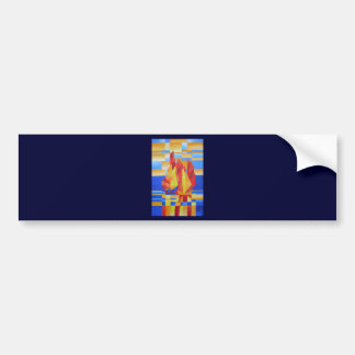 Sailing on the Seven Seas So Blue Cubist Abstract Bumper Sticker
