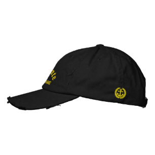 Sailing or boat crew first mate with anchor motif embroidered hat