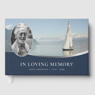 Sailing Photo In Loving Memory Funeral Guest Book