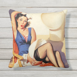 Sailing pin up outdoor cushion