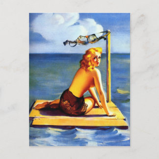 Sailing Pin Up Postcard