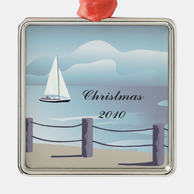 Sailing Premium Christmas Ornament (Front)