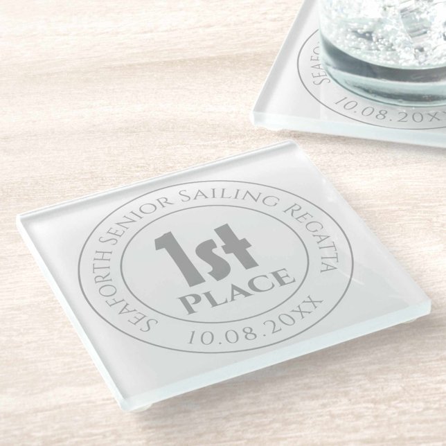 Sailing Regatta 1st Prize Trophy Award Glass Coaster (Creator Uploaded)