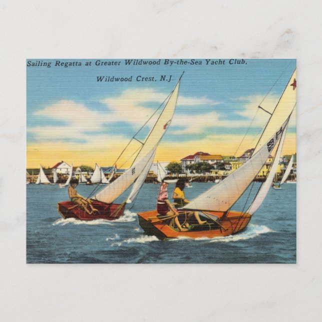 Sailing Regatta at Wildwood Yacht Club, New Jersey Postcard (Front)