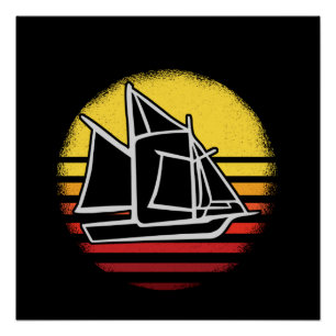 Sailing Retro Vintage Poster