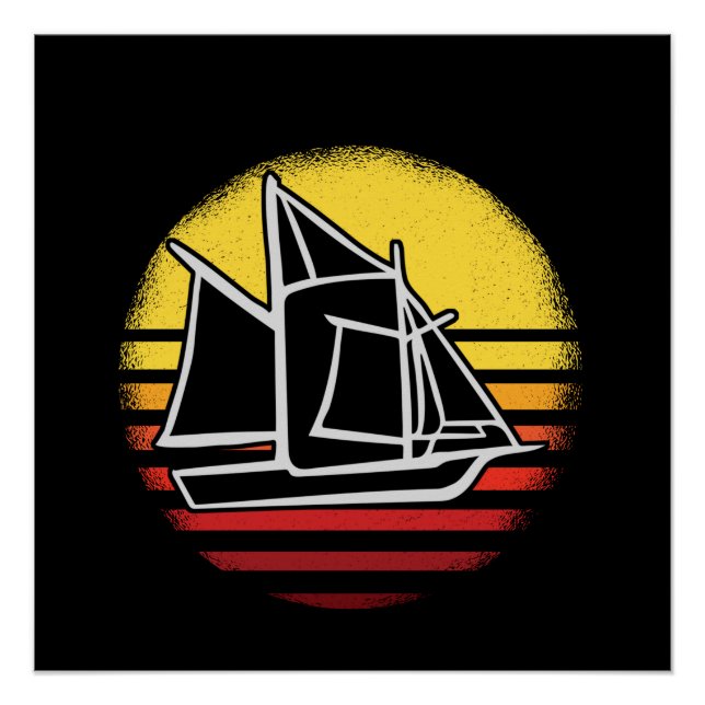 Sailing Retro Vintage Poster (Front)