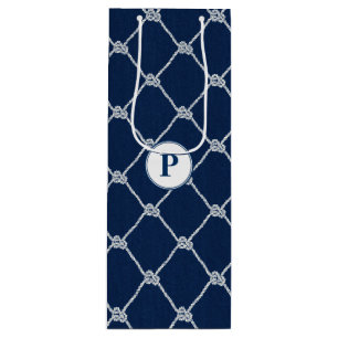 Sailing Ropes Nautical Coastal Wine Gift Bag