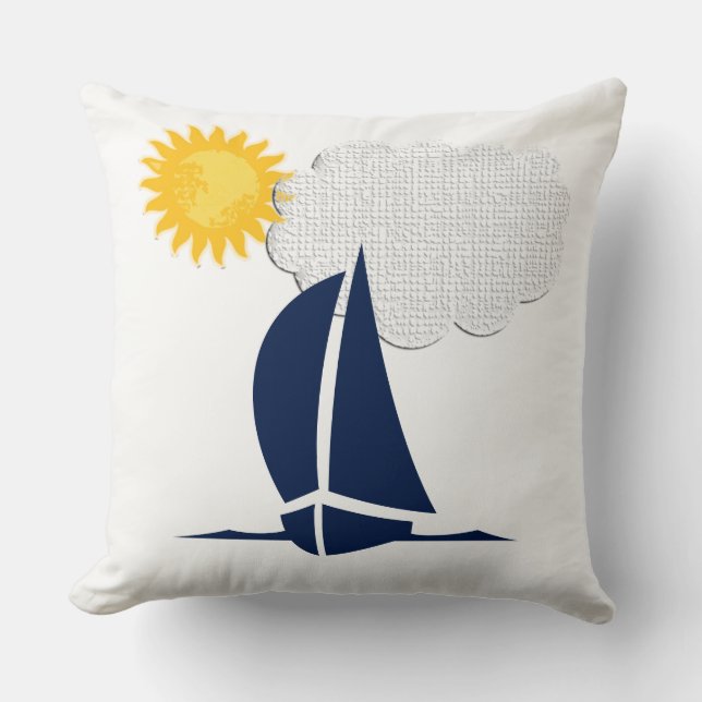 Sailing  Sailboat Animated Cushion (Front)