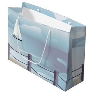 Sailing Sailboat Aqua Ocean Lg Gift Bag