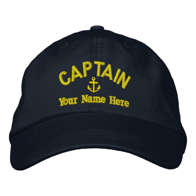 Sailing sailboat captains embroidered hat (Front)