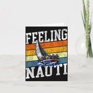 Sailing sailboat dad retro vintage feeling nauti card